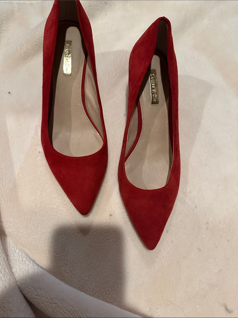 Louise et Cie Red Suede Pointed-Toe Pumps